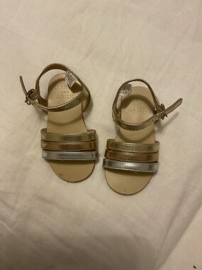 Janie and Jack Metallic Gold & Silver Strap Sandals
